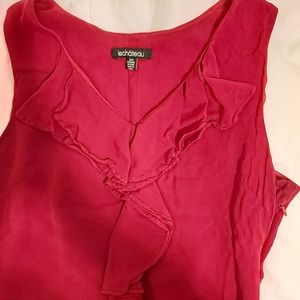 Le Chateau Silk Shirt with Ruffle Detailing